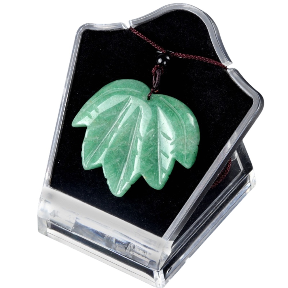 Gemstone (43x50mm) Maple Leaf Pendant for Making Jewelry Handmade Craved