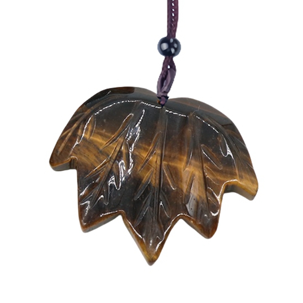 Gemstone (43x50mm) Maple Leaf Pendant for Making Jewelry Handmade Craved