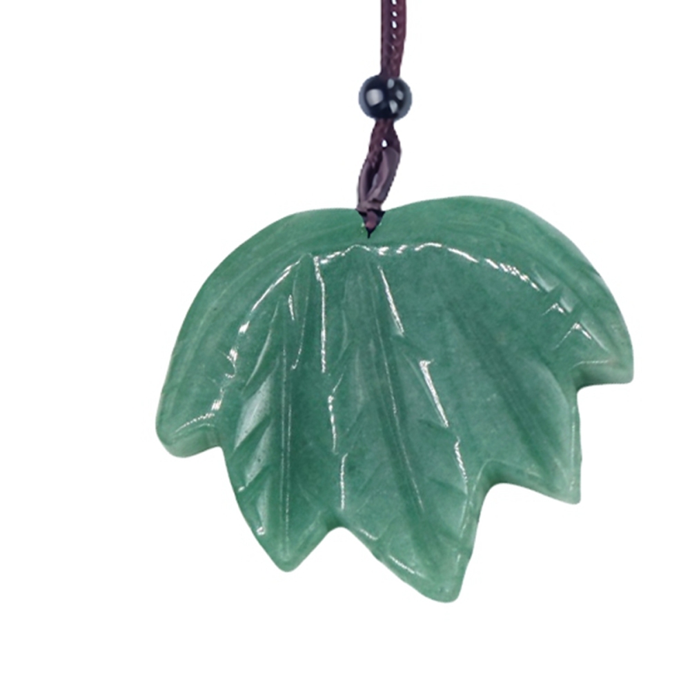 Gemstone (43x50mm) Maple Leaf Pendant for Making Jewelry Handmade Craved