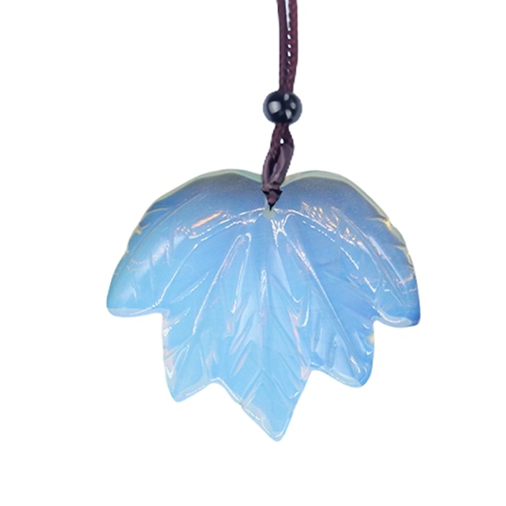 Gemstone (43x50mm) Maple Leaf Pendant for Making Jewelry Handmade Craved