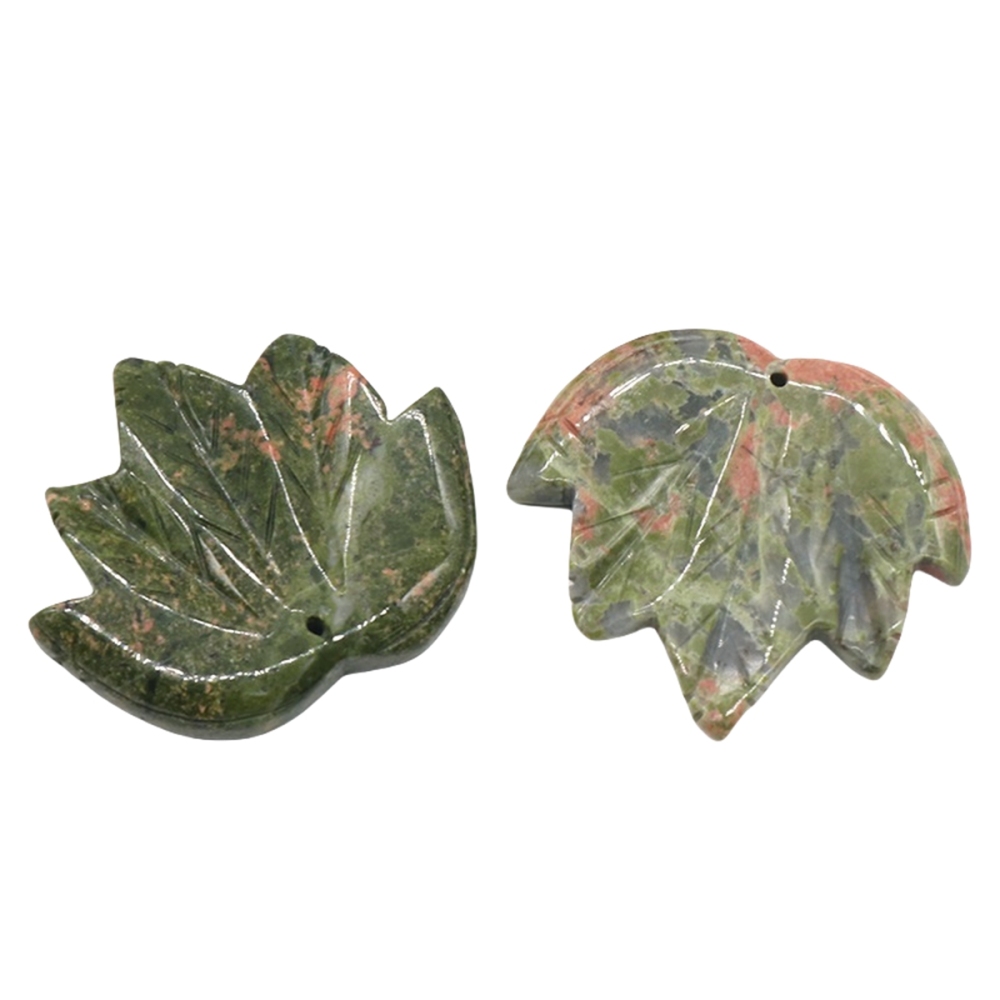 Gemstone (43x50mm) Maple Leaf Pendant for Making Jewelry Handmade Craved