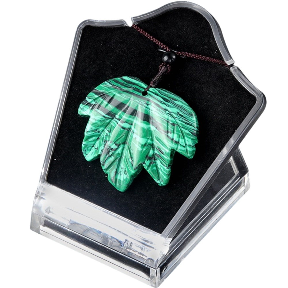 Gemstone (43x50mm) Maple Leaf Pendant for Making Jewelry Handmade Craved