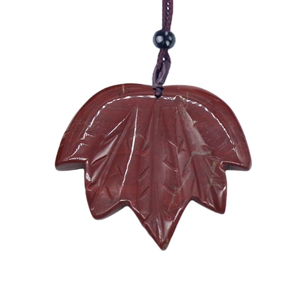 Gemstone (43x50mm) Maple Leaf Pendant for Making Jewelry Handmade Craved