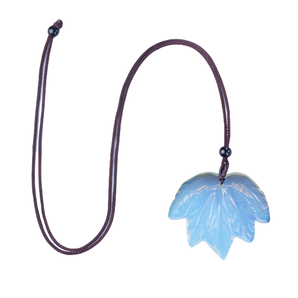 Gemstone (43x50mm) Maple Leaf Pendant for Making Jewelry Handmade Craved