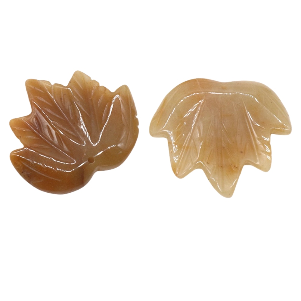 Gemstone (43x50mm) Maple Leaf Pendant for Making Jewelry Handmade Craved