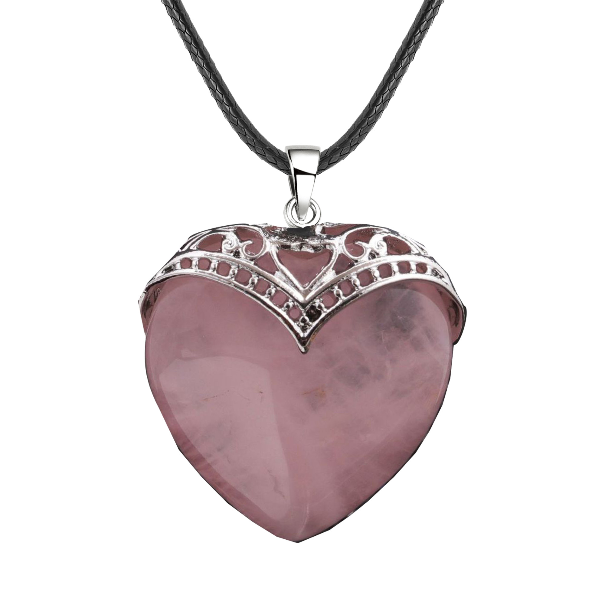 Gemstone 30MM Heart Antique Silver Double Dragon Pendant (32x38mm) for DIY Making Jewelry