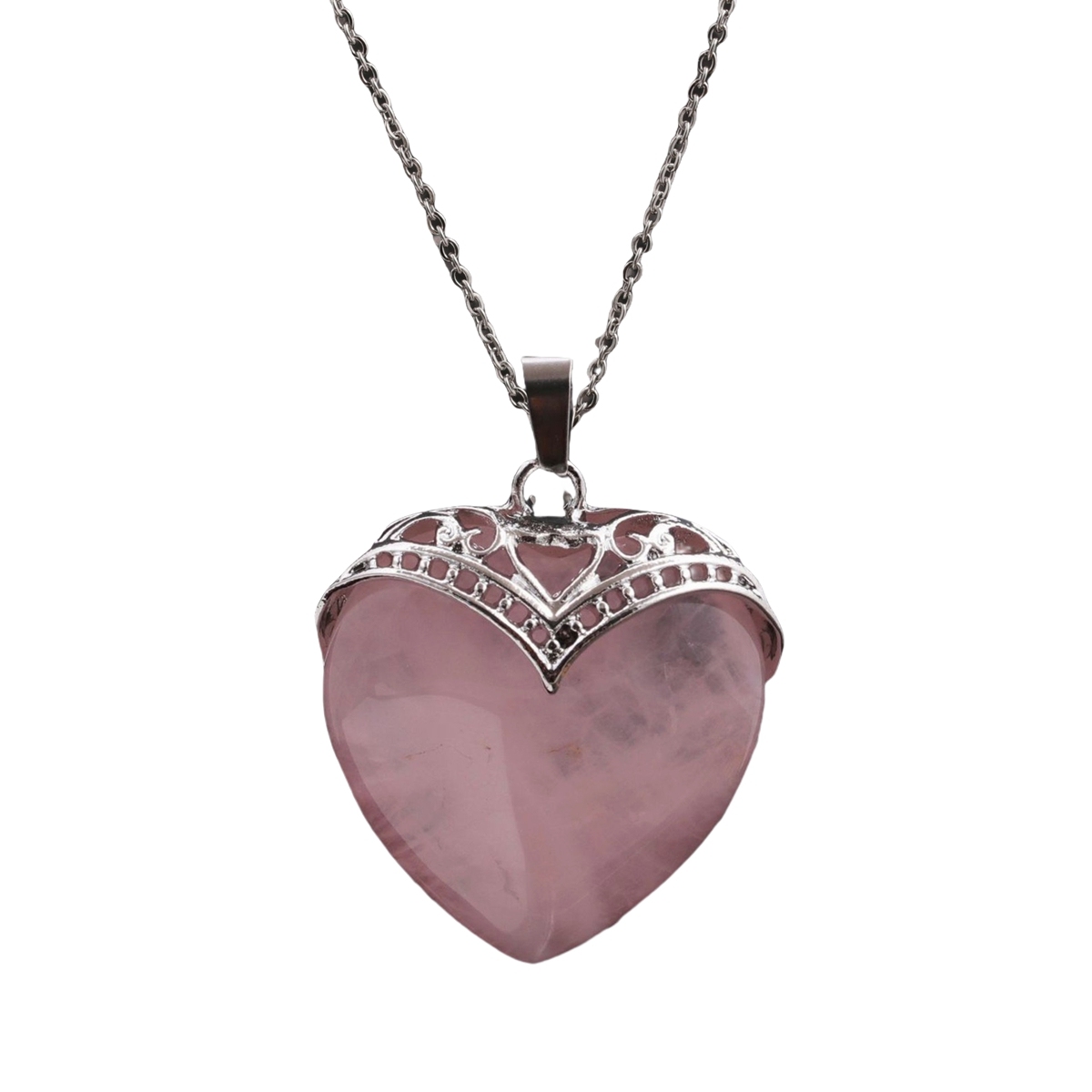 Gemstone 30MM Heart Antique Silver Double Dragon Pendant (32x38mm) for DIY Making Jewelry