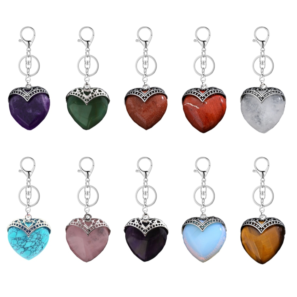 Gemstone 30MM Heart Antique Silver Double Dragon Pendant (32x38mm) for DIY Making Jewelry