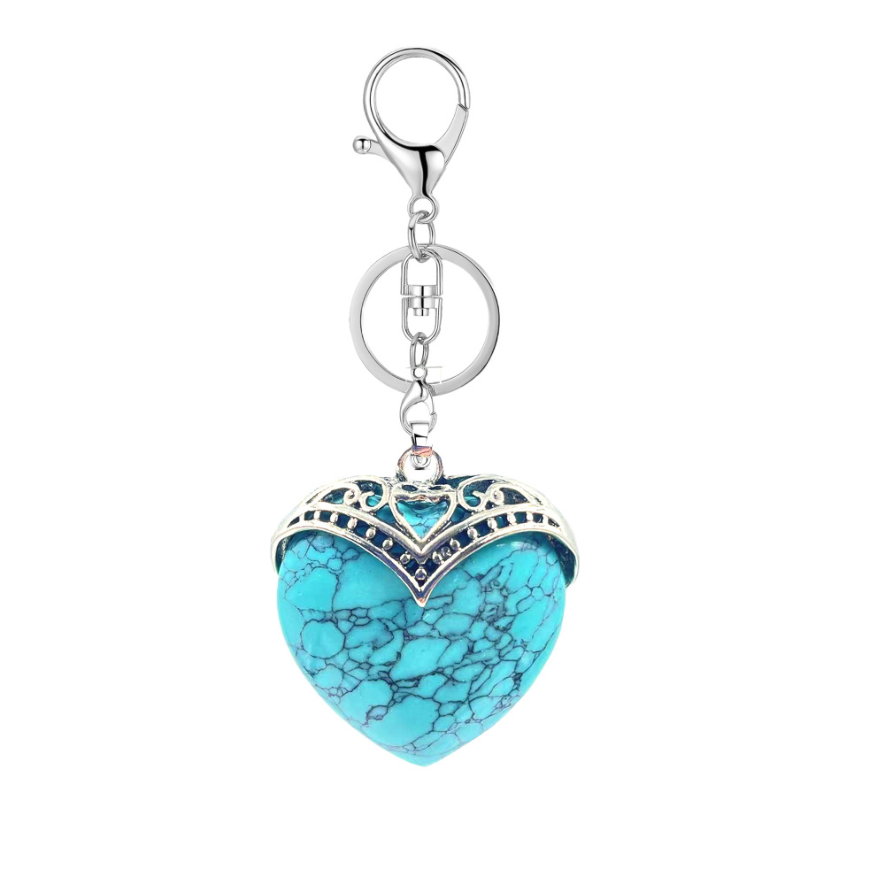 Gemstone 30MM Heart Antique Silver Double Dragon Pendant (32x38mm) for DIY Making Jewelry
