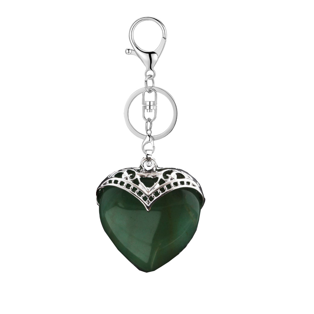 Gemstone 30MM Heart Antique Silver Double Dragon Pendant (32x38mm) for DIY Making Jewelry