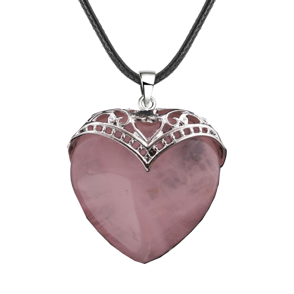 Gemstone 30MM Heart Antique Silver Double Dragon Pendant (32x38mm) for DIY Making Jewelry