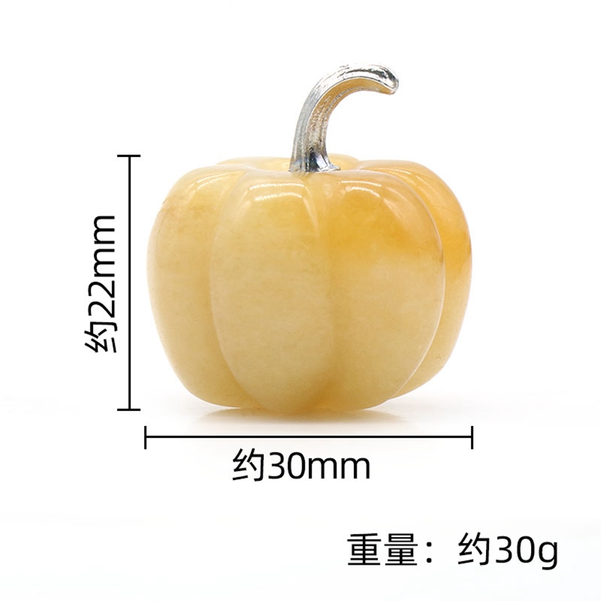 30mm Gemstone Pumpkin Oranment for Home Office Decor Handmade Craved Vegetables fruits Stone Gifts