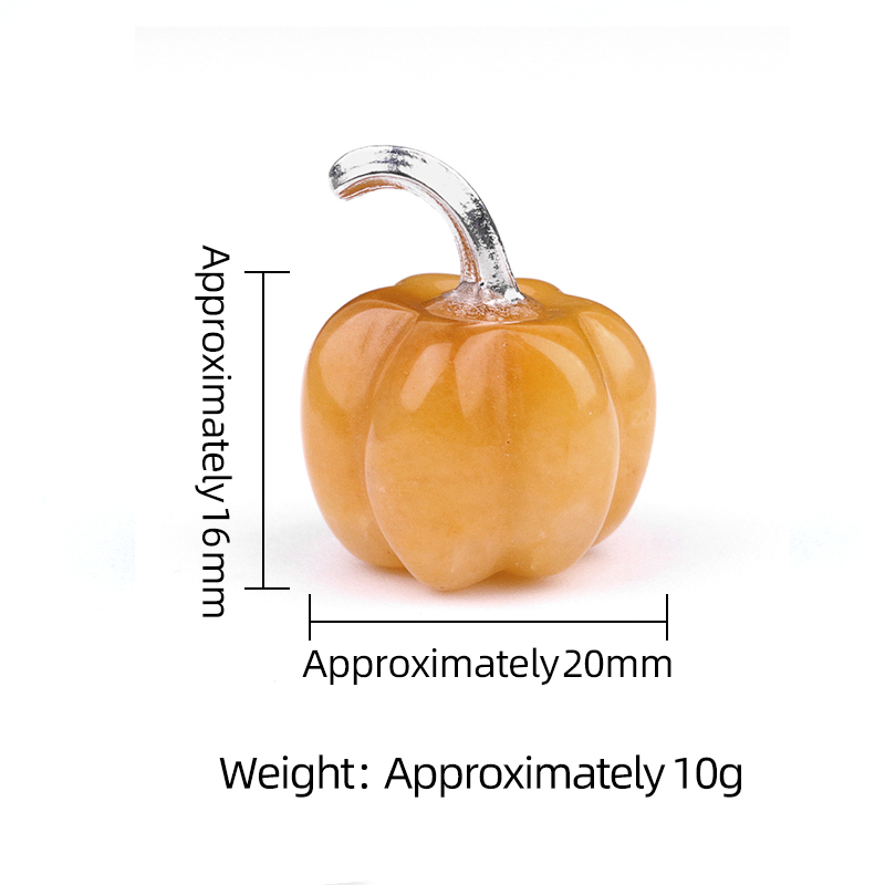 20mm Gemstone Pumpkin Oranment for Home Office Decor Handmade Craved Vegetables fruits Stone Gifts