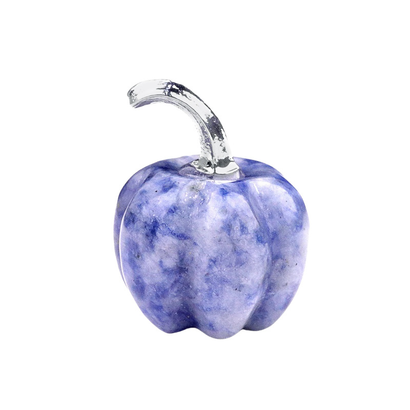 20mm/30mm Gemstone Pumpkin Oranment for Home Office Decor Handmade Craved Vegetables fruits Stone Gifts