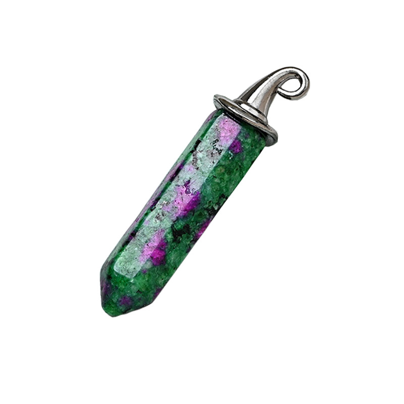 Gemstone Hexagonal Prism GunBlack Wizard Cap Pendant