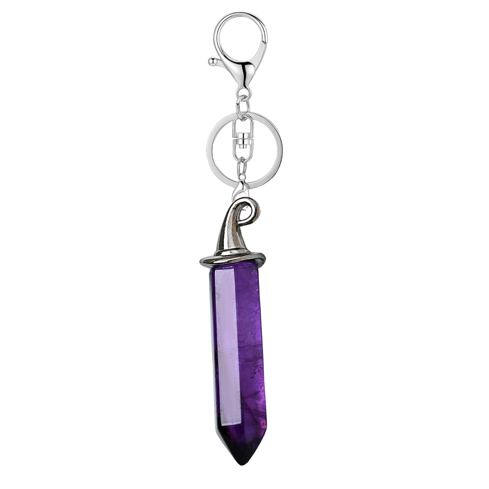 Gemstone Hexagonal Prism GunBlack Wizard Cap Pendant Necklace with 45CM Black Cord