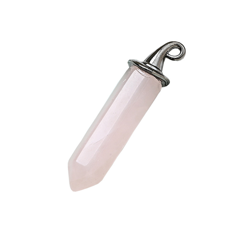 Gemstone Hexagonal Prism GunBlack Wizard Cap Pendant
