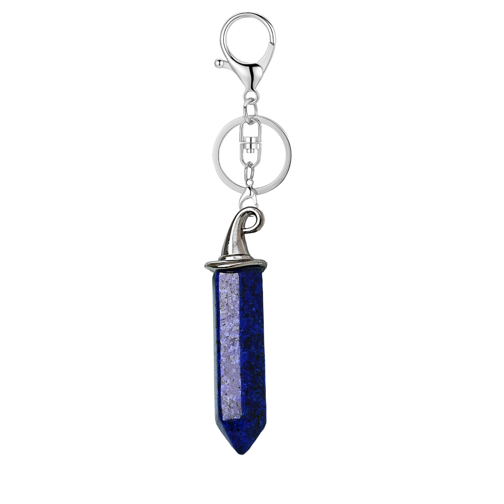 Gemstone Hexagonal Prism GunBlack Wizard Cap Pendant Necklace with 45CM Black Cord