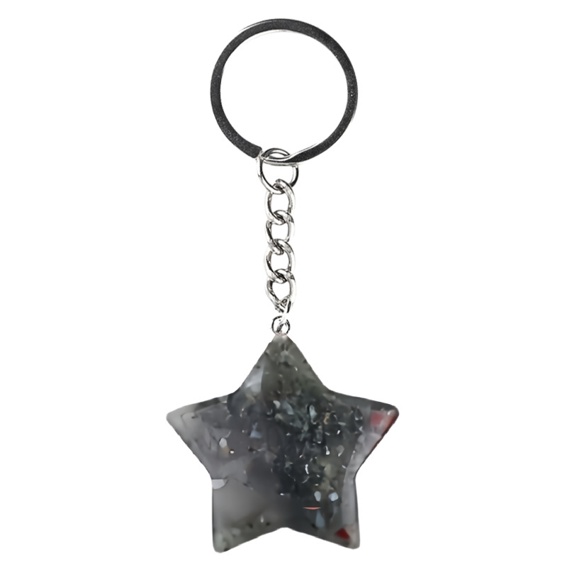 Black Labradorite 30MM Star Pendant Necklace 45cm Black Cord