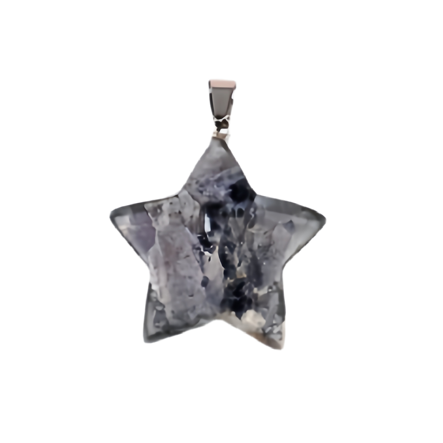 Gemstone 30MM Star Pendant Necklace 45cm Black Cord