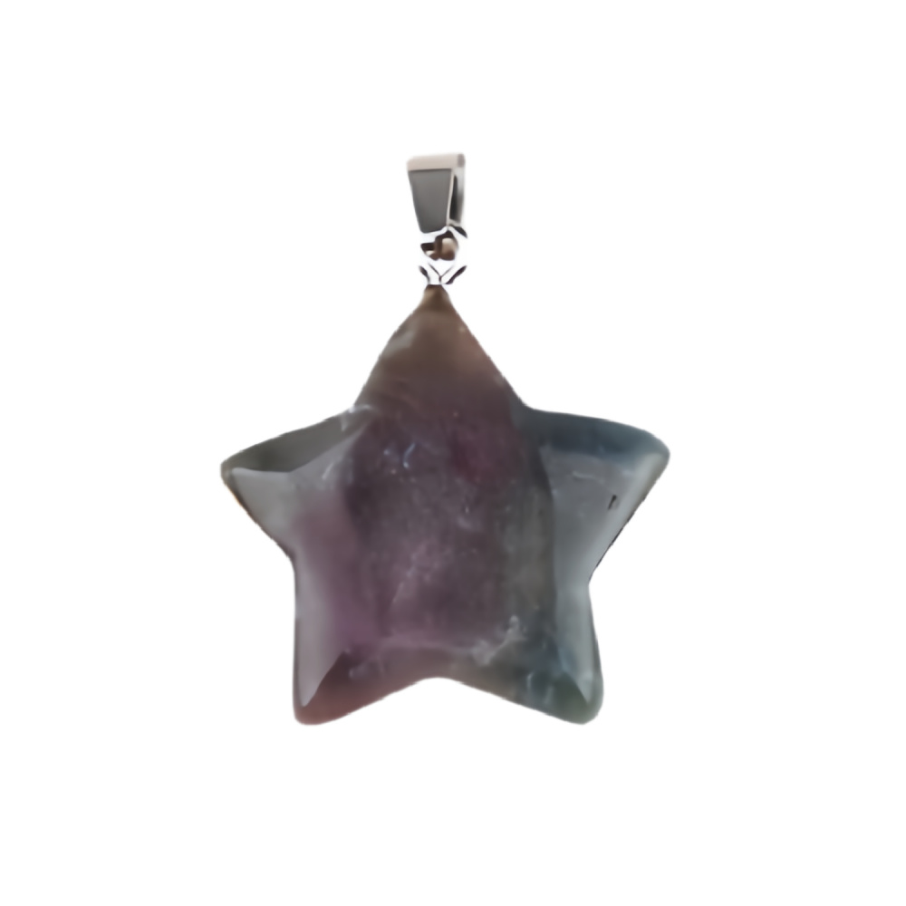 Gemstone 30MM Star Pendant Keychain