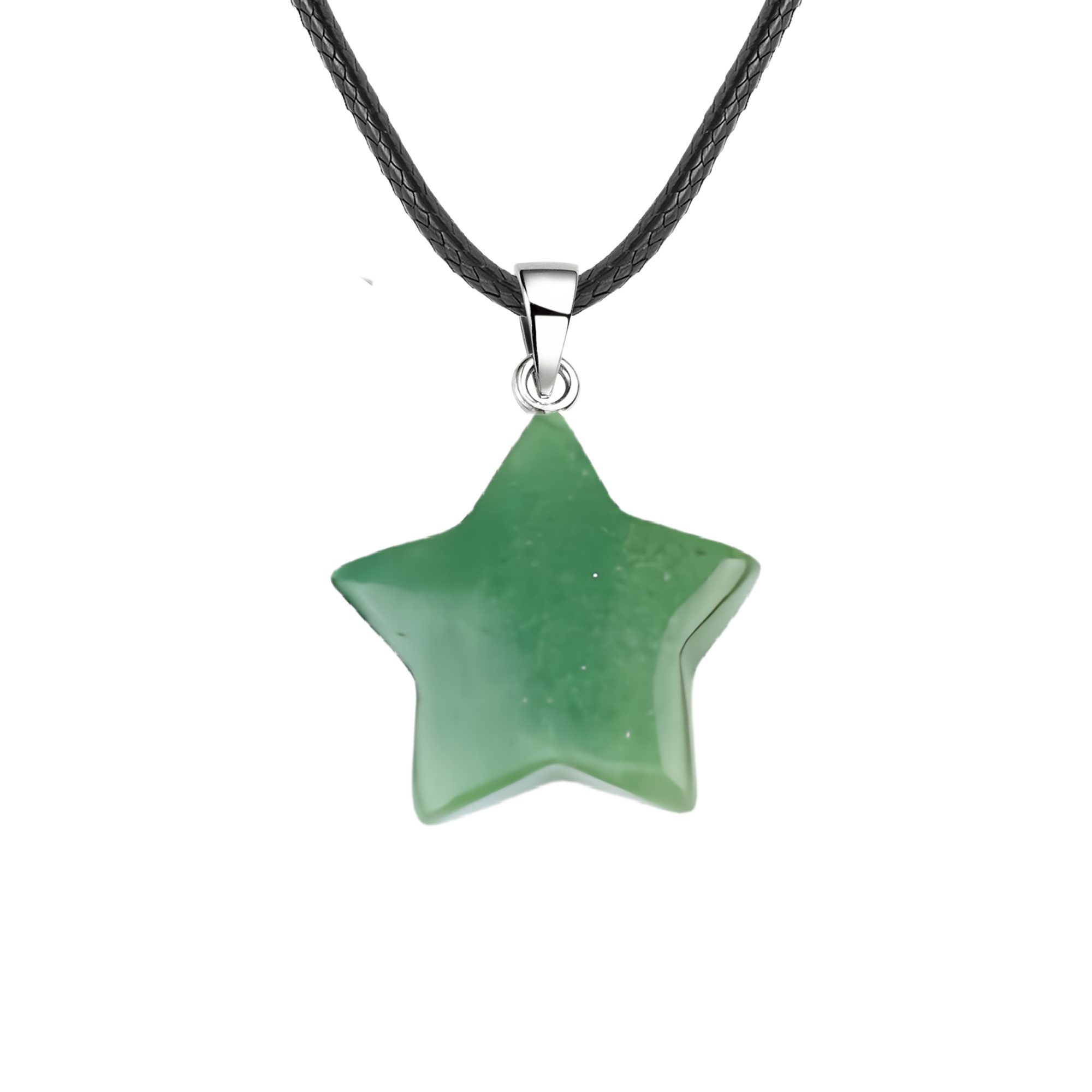 Gemstone 30MM Star Pendant Necklace 45cm Black Cord