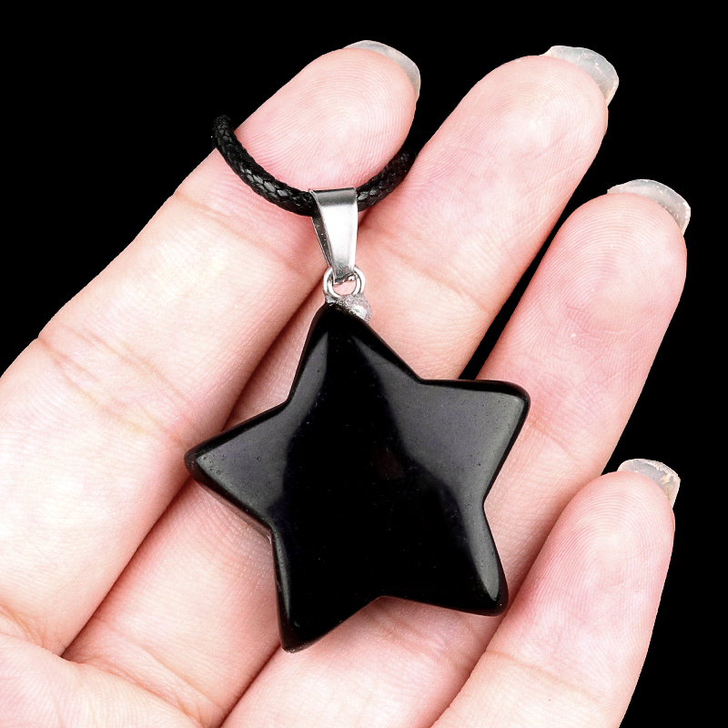 Gemstone 30MM Star Pendant Keychain