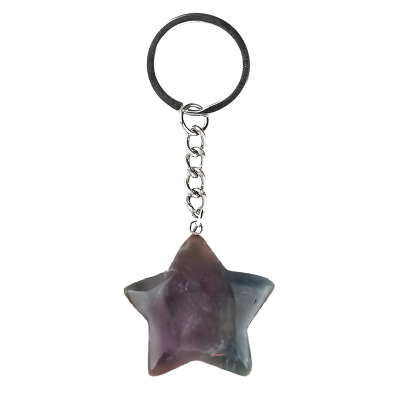 Gemstone 30MM Star Pendant Necklace 45cm Black Cord
