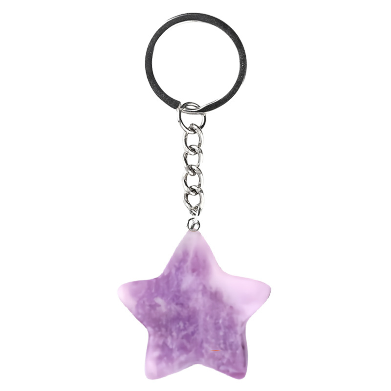 Gemstone 30MM Star Pendant Necklace 45cm Black Cord