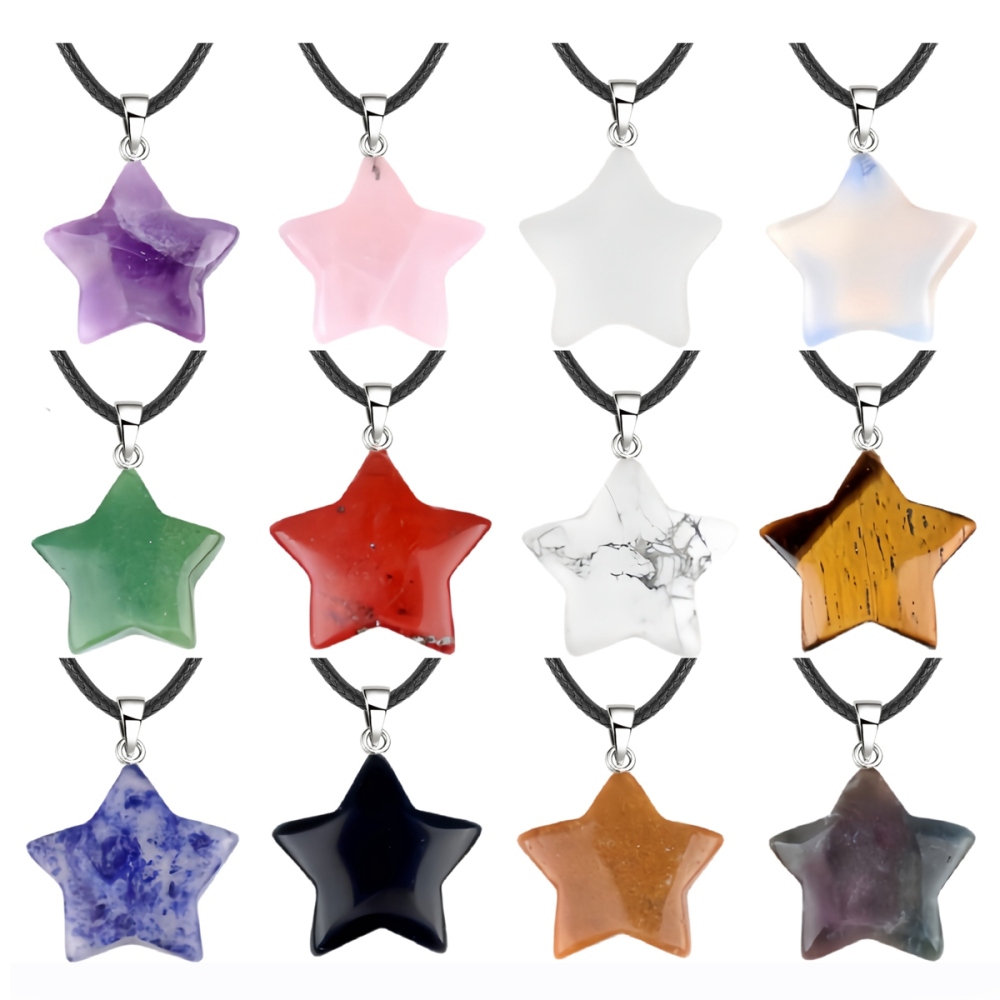Gemstone 30MM Star Pendant for DIY Making Jewelry