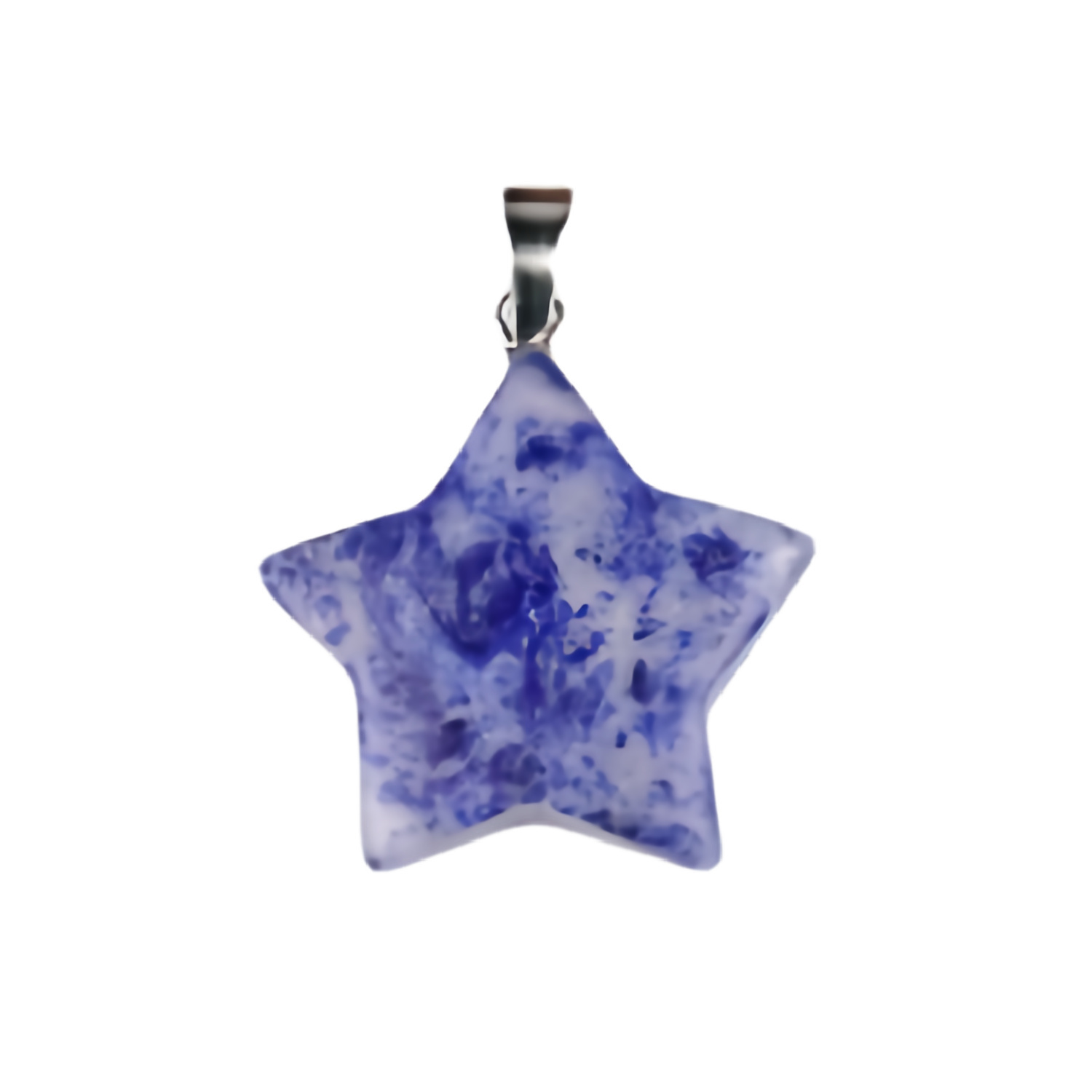 Gemstone 30MM Star Pendant Necklace 45cm Black Cord