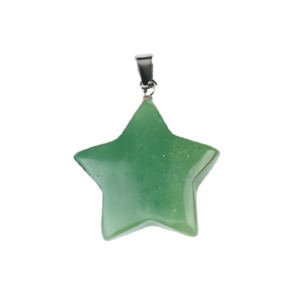 Gemstone 30MM Star Pendant Necklace 45cm Black Cord