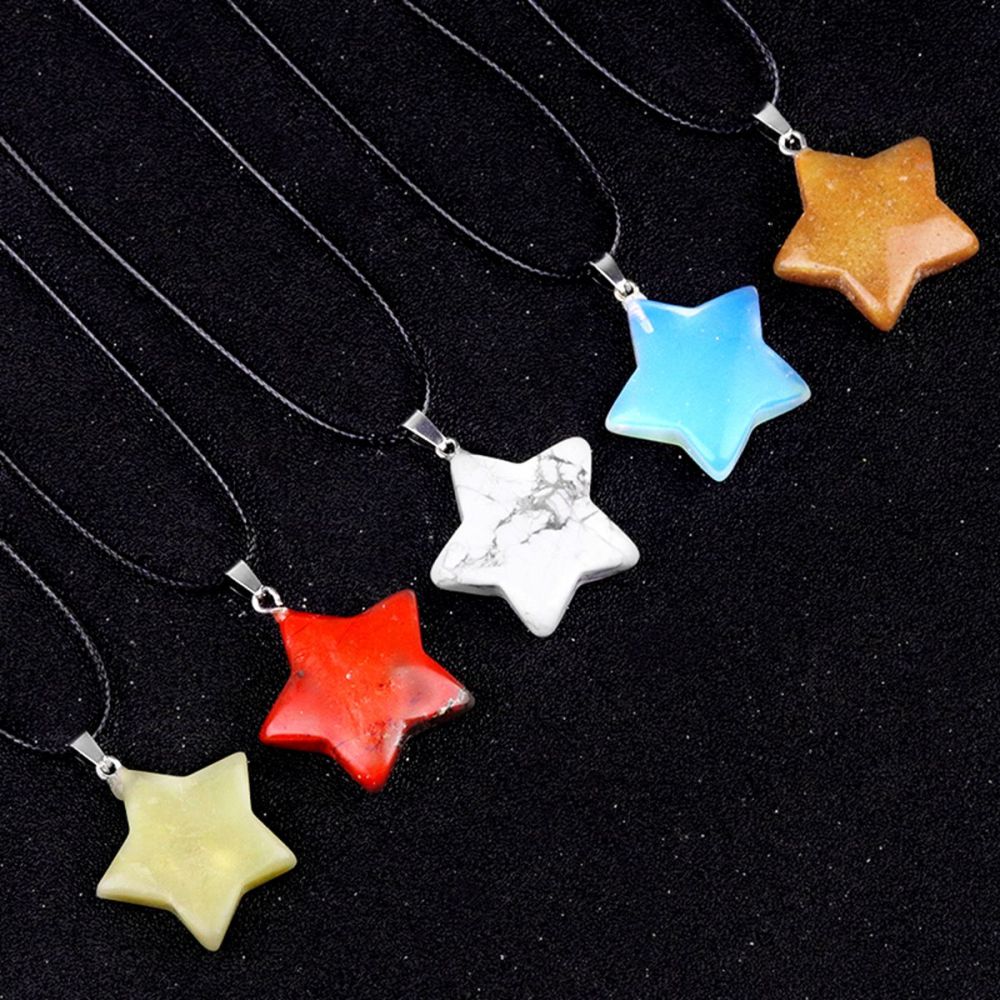 Gemstone 30MM Star Pendant Keychain