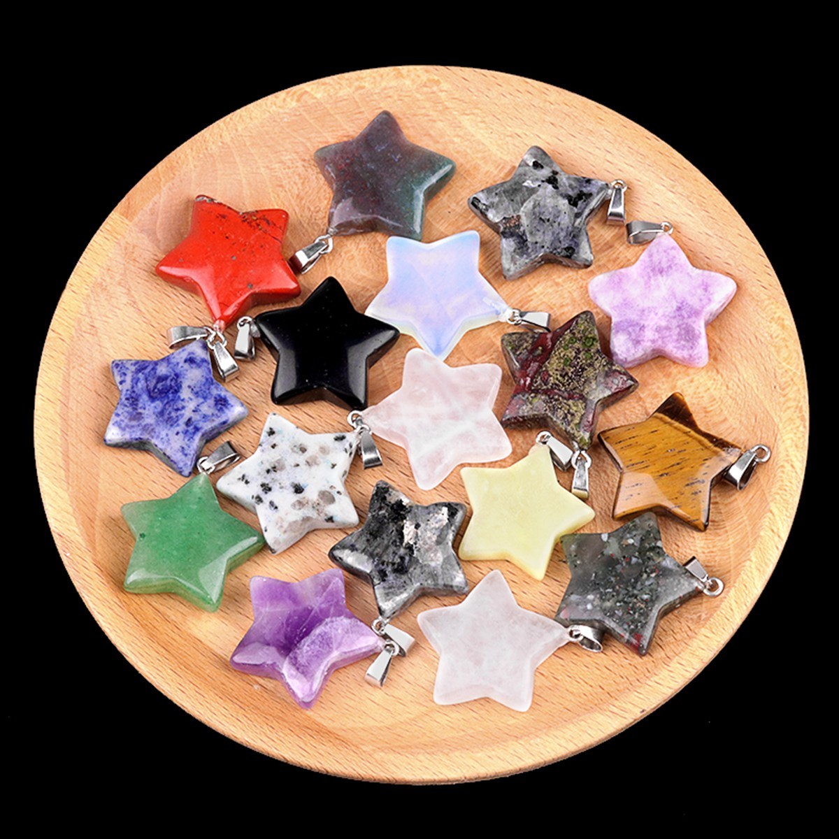 Gemstone 30MM Star Pendant for DIY Making Jewelry