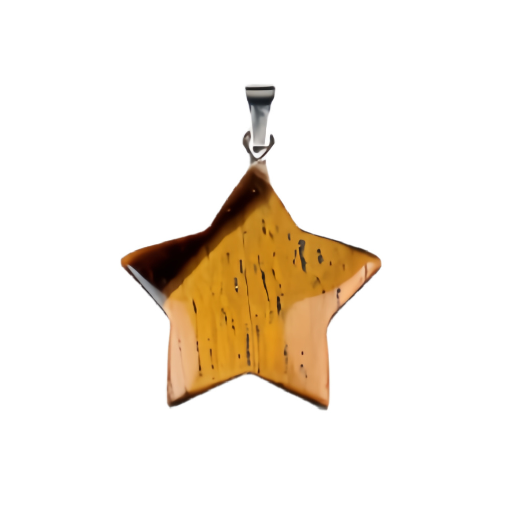 Gemstone 30MM Star Pendant Necklace 45cm Black Cord