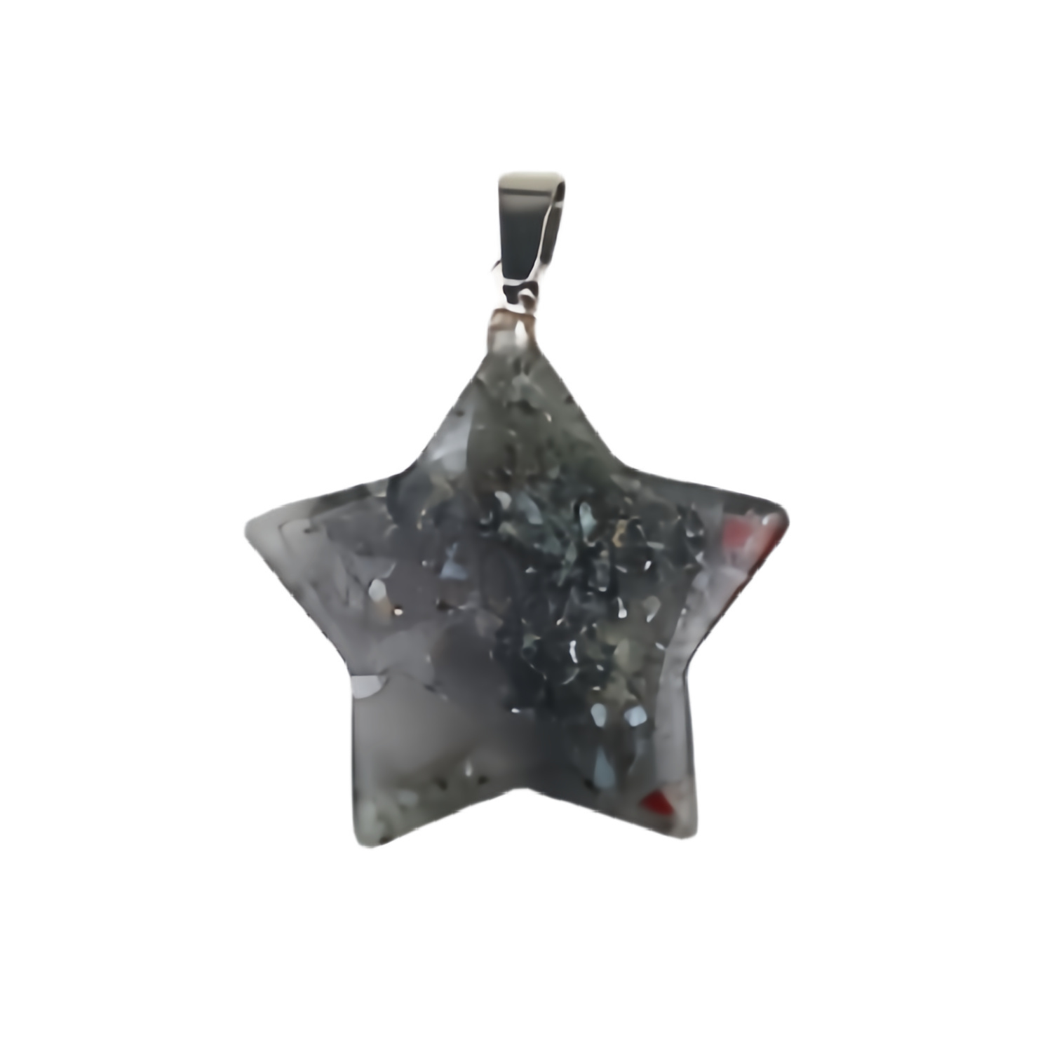 Gemstone 30MM Star Pendant Necklace 45cm Black Cord