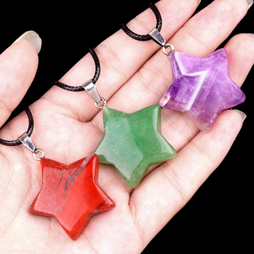 Gemstone 30MM Star Pendant for DIY Making Jewelry