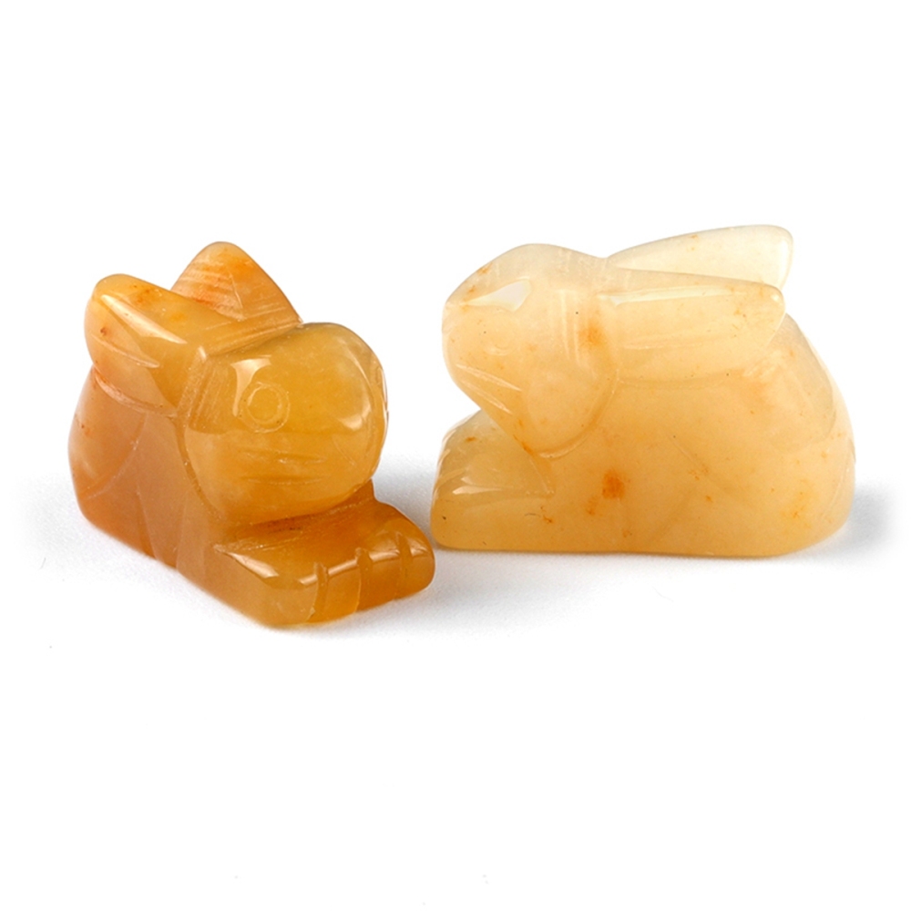 Handmade Craved  1.0Inch Rabbit Gemstone for Home Decor
