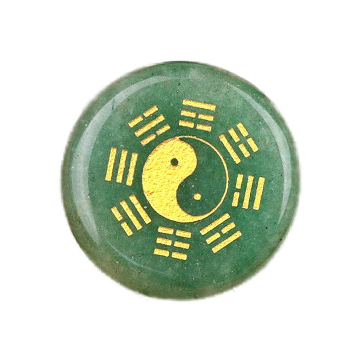 Gemstone 25MM Circular Disc Mat Handmade Craved Pattern-Taiji Bagua For Home Decor