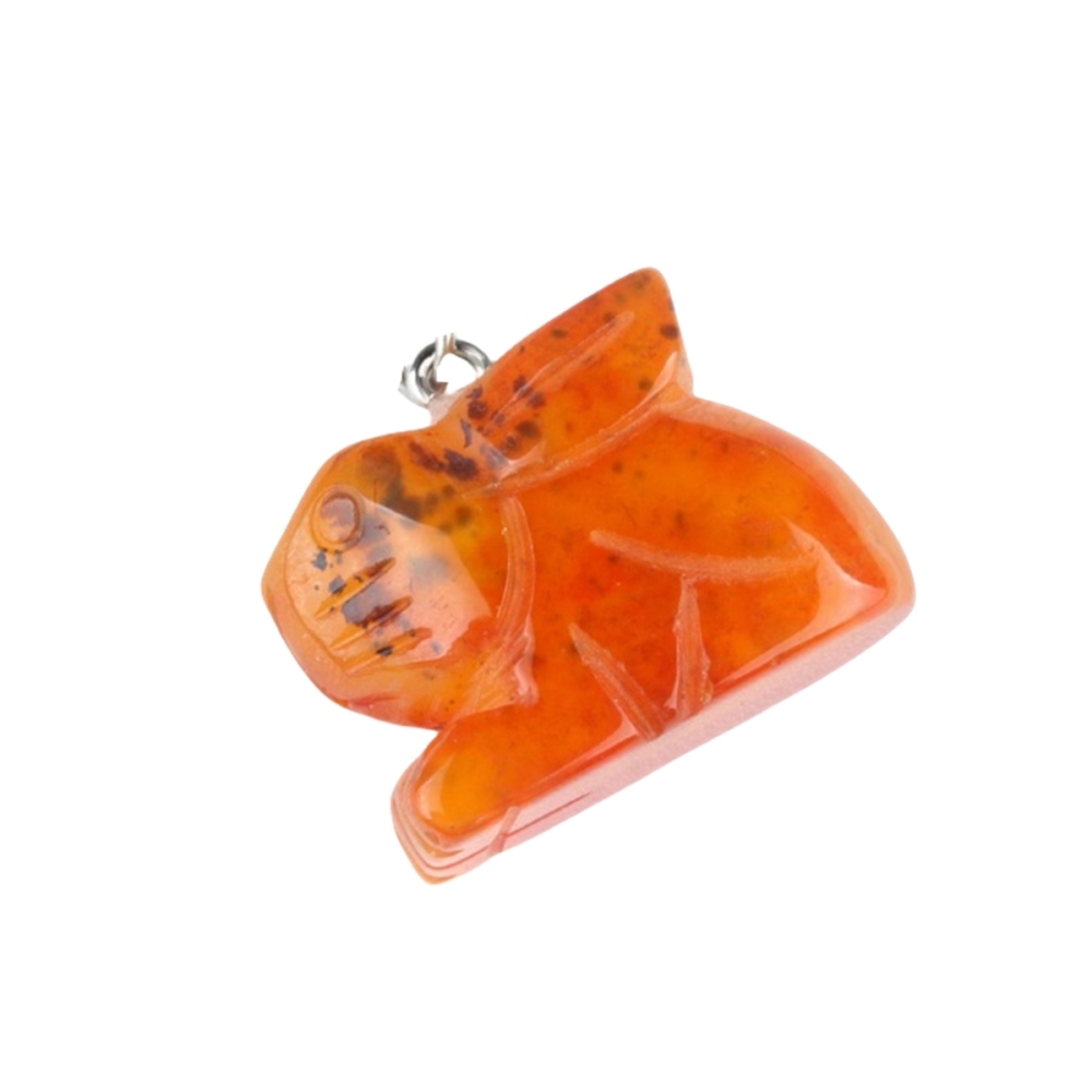 Handmade Craved 1.0Inch Rabbit Gemstone Pendant for Making Jewelry