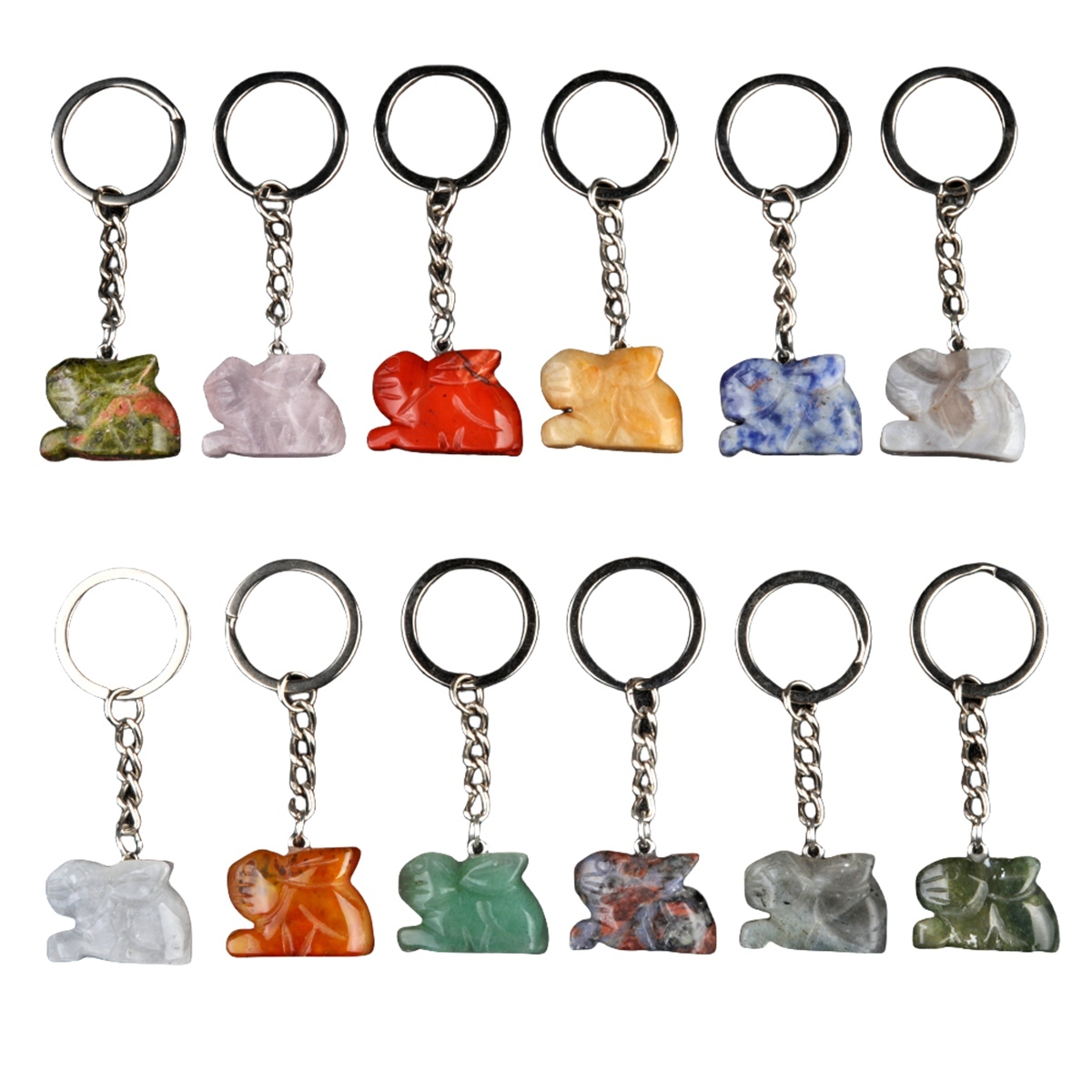 Handmade Craved  1.0Inch Rabbit Gemstone for Home Decor