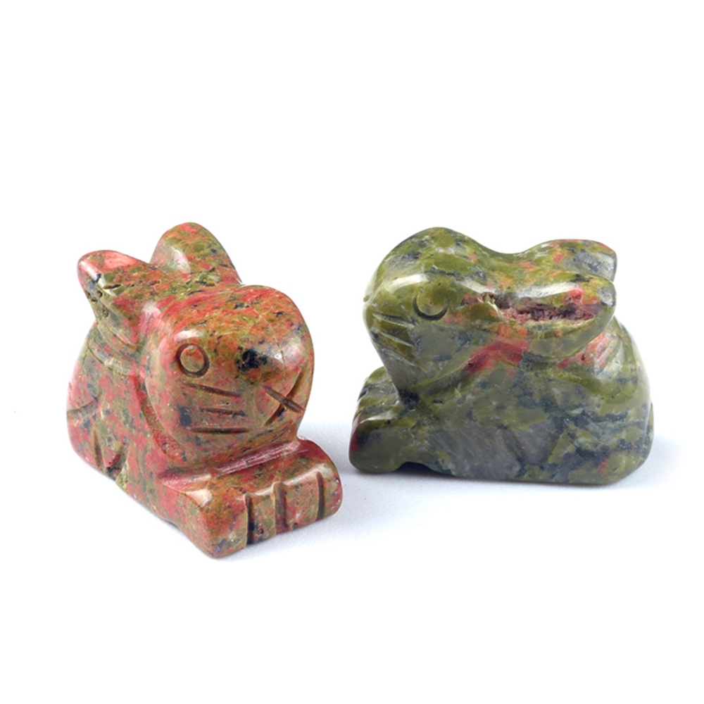 Handmade Craved  1.0Inch Rabbit Gemstone for Home Decor