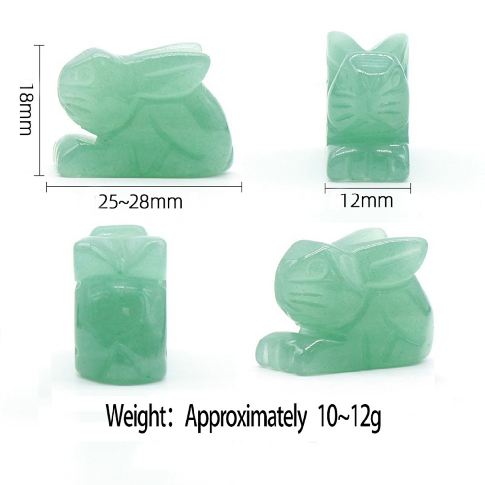 Handmade Craved  1.0Inch Rabbit Gemstone for Home Decor