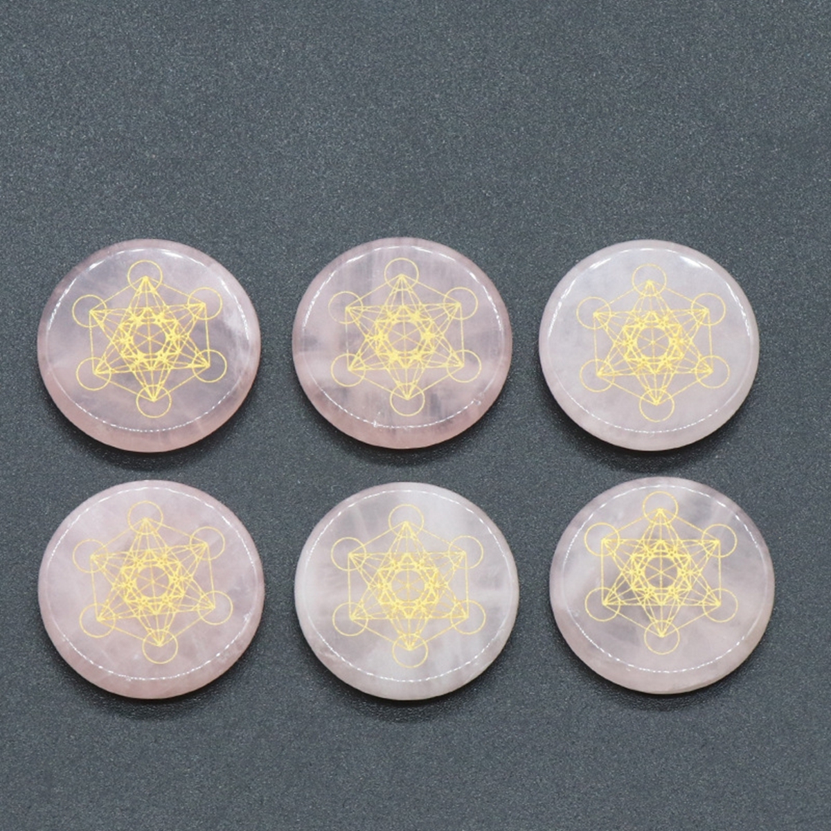 Gemstone 25MM Circular Disc Mat Handmade Craved Pattern-Taiji Bagua For Home Decor