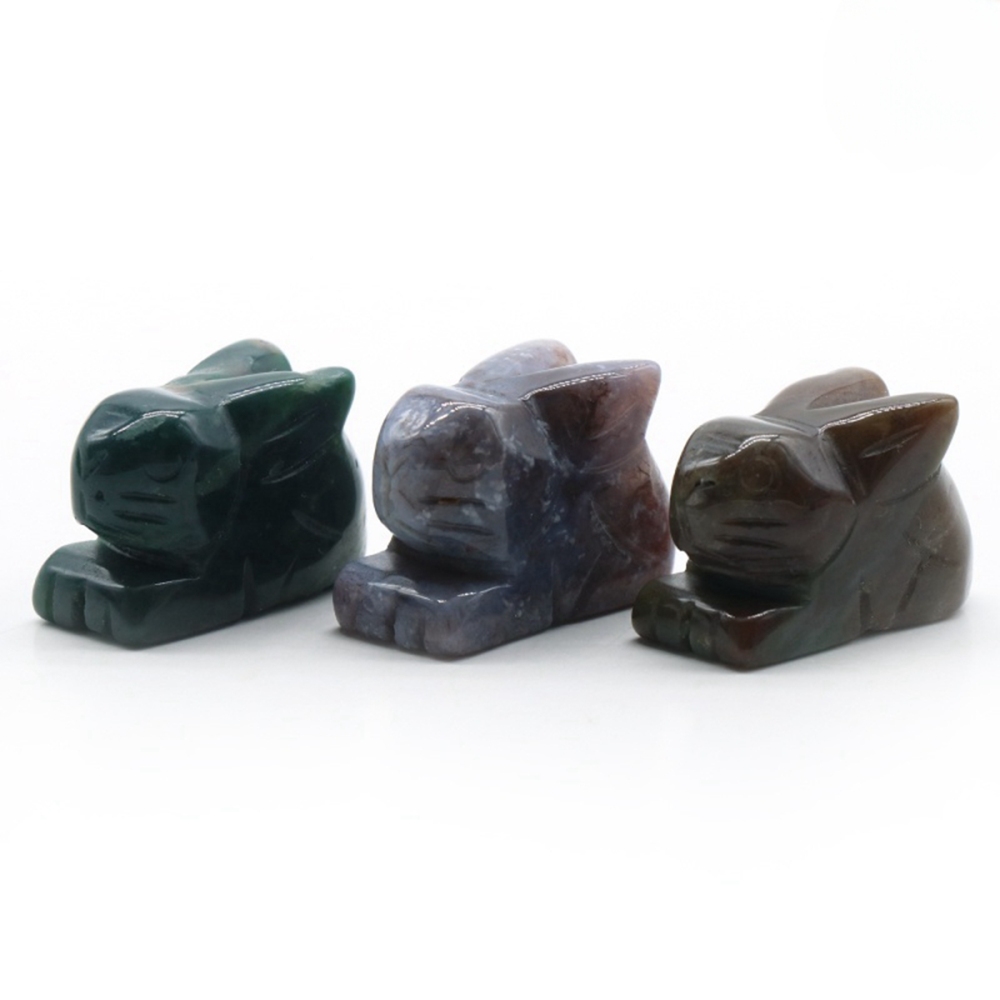 Handmade Craved  1.0Inch Rabbit Gemstone for Home Decor