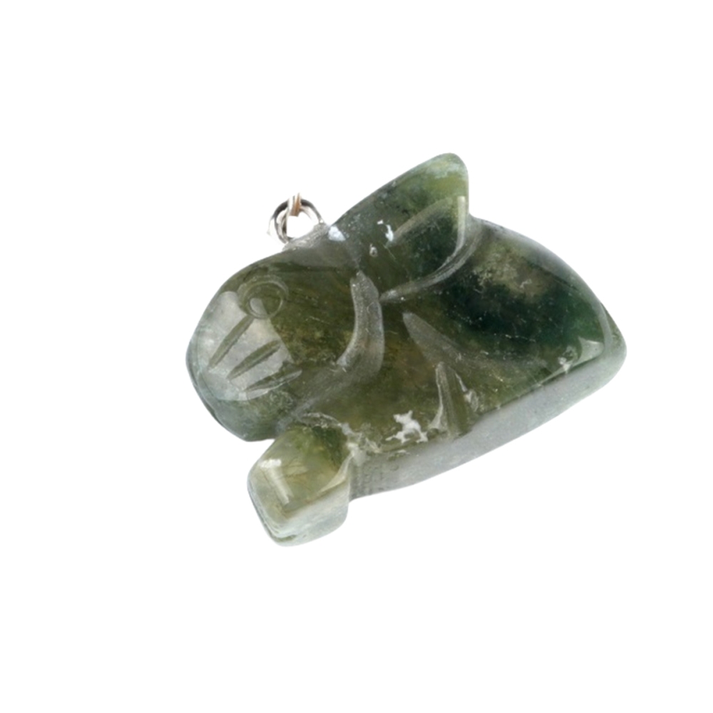 Handmade Craved 1.0Inch Rabbit Gemstone Pendant for Making Jewelry