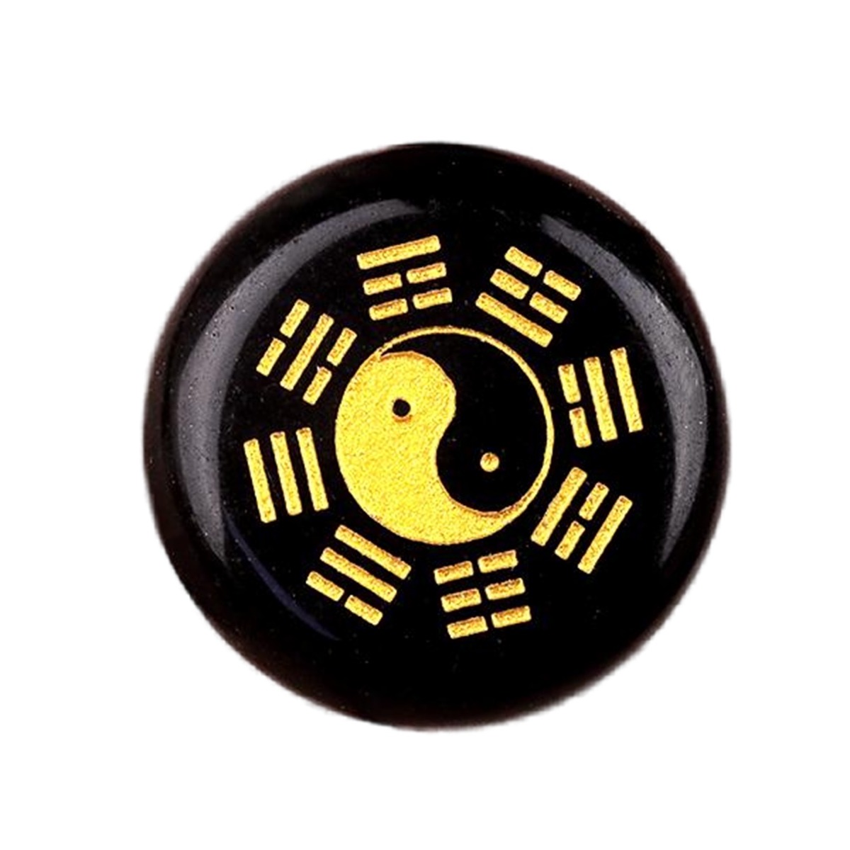 Gemstone 25MM Circular Disc Mat Handmade Craved Pattern-Taiji Bagua For Home Decor