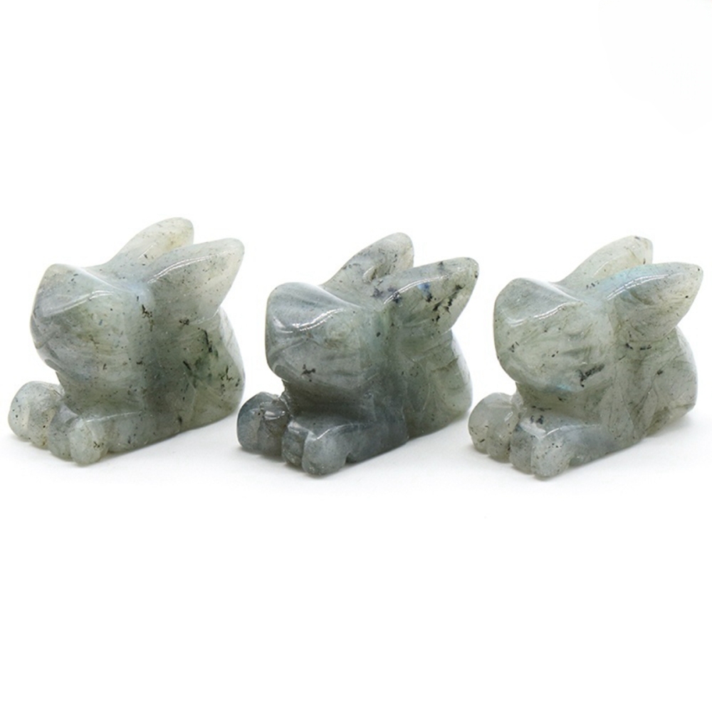 Handmade Craved  1.0Inch Rabbit Gemstone for Home Decor
