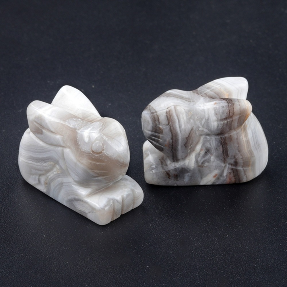 Handmade Craved  1.0Inch Rabbit Gemstone for Home Decor