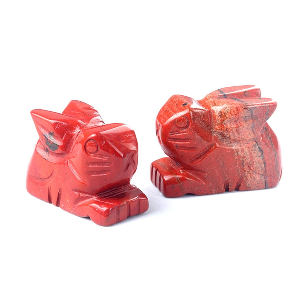 Handmade Craved  1.0Inch Rabbit Gemstone for Home Decor